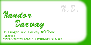 nandor darvay business card